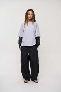 Romley Pinstripe Pant Black