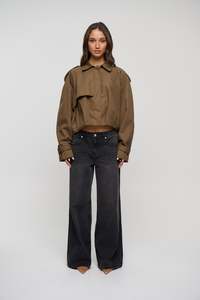 Tessa Cropped Trench Mocha