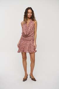 Aurelia Mini Dress Brown Print