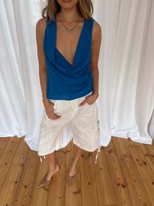 Taye Cowl Neck Top Ocean