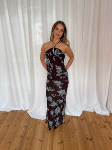 Chloe Floral Skirt Chocolate