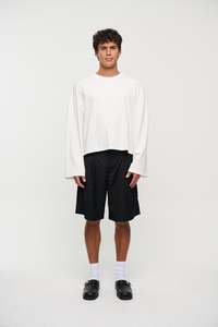 200G Cotton Loose Long Sleeve White