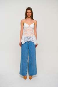 Womens Tops: Taliah Lace Top White