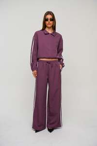 Womens Pants: Ramona Pinstripe Pant Wine