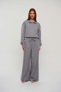 Ramona Pinstripe Pant Grey