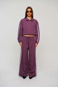 Ramona Pinstripe Bomber Wine