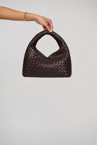 Solene Woven Handle Bag Chocolate