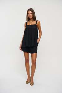 Womens Shorts: Alora Lace Set Black