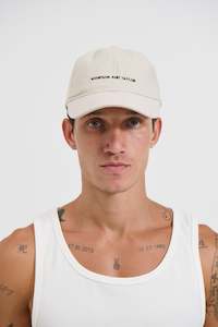 Mens Headwear: College Cap Minimal Beige
