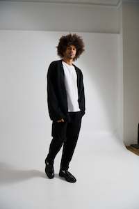 Mens Jackets: Knitted Oversize Cardigan Black