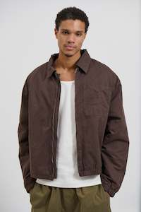 Mens Jackets: Charlie Soft Cotton Bomber Choc