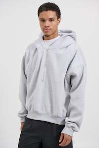 Half Zip Heavyweight Hood Grey