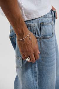 Mens Accessories: Archie Bracelet White Gold Plated