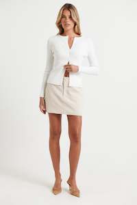 Womenssale: Adina Mini Skirt Oat - FINAL SALE
