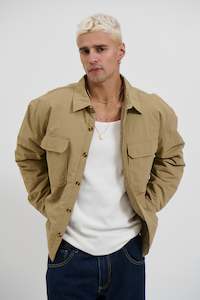 Nylon Overshirt Jacket Beige - FINAL SALE