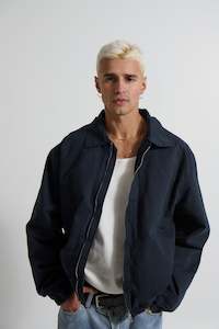 Mens Jackets: Charlie Soft Cotton Bomber Navy