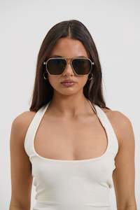 Womens Sunglasses: 898-1 Gold/Green