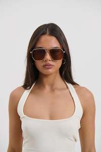 Womens Sunglasses: 898-1 Gold/Brown