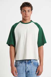 Crop Box Tee: Crop Box Tee Raglan Emerald