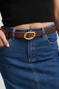 Sold Out Items 1: Oval Buckle Belt Brown