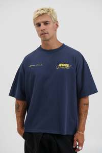 Mens: Bronze Snake Signature Tee Navy