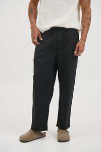 Mens: Andy Relaxed Cotton Pant Black