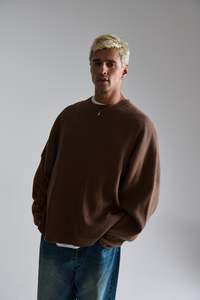 Mens Hoodiesandjumpers: Lightweight Texture Sweat Choc