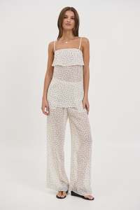 Womens Tops: Oaklynn Sheer Set Cream