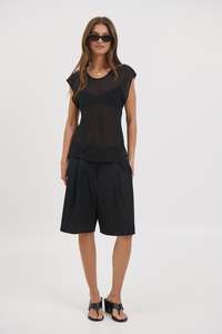 Camille Sheer Top Black