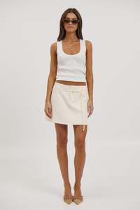 Womens Skirts: Piper Mini Skirt Cream