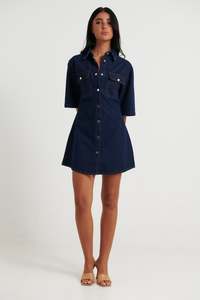 Kaneisha Denim Dress Dark Denim - FINAL SALE