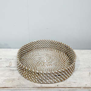 Woven: Watergrass Woven Tray NATURAL & WHITE 460x100