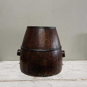 Buckets And Bowls: Antique Pine Bucket w Knobs