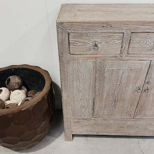 Antique Cabinet w. Drawers & Doors NATURAL