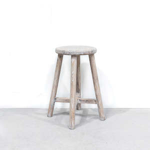 Annas Picks: Round Top Stool WHITE WASH ELM (14229)  300 x 300 x 530H