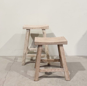 Furniture: Saddle Top Stool Reclaimed Elm NATURAL 520H