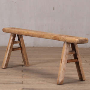 Furniture: Antique Mongolian Pine Bench 1280 x 350 x 450H