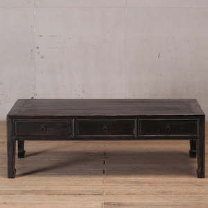 Furniture: Black Coffee Table w Drawers 1300 x 700 x 430H