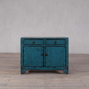 Sideboards And Cabinets: High Gloss Bright Blue Cabinet c.1920 1160 x 400 x 900