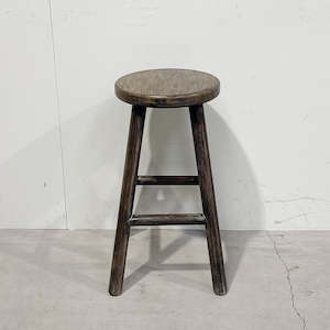 Round Top Bar Stool DARK BROWN 650H