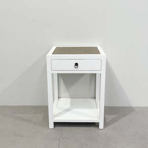 Bedside Table w Shelf (WHITE) 510 x 430 x 710H