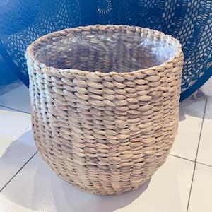 Woven: Water Hyacinth Basket Round Oval