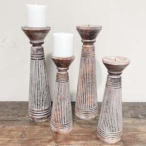 Candles 1: Wooden Candlestick - STRIPE