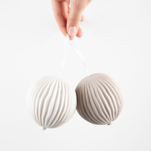 Homewares: Fable Hanging Porcelain Sphere PARCHMENT