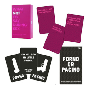 Dirty Duo Pack-What Not To Say During Sex & Porno or Pacino Card Sets