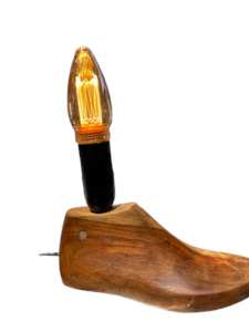 Small Wooden Shoe Last Lamp by Gavin Ford