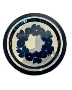 Food: Blue floral round platter by Arabia Finland