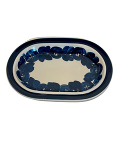 Food: Blue floral oval platter by Arabia Finland