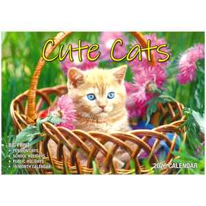 Stationery: 2026 Wall Calendar - Cute Cats