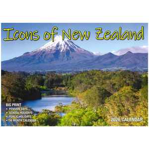 Stationery: 2026 Wall Calendar - Icons Of New Zealand
